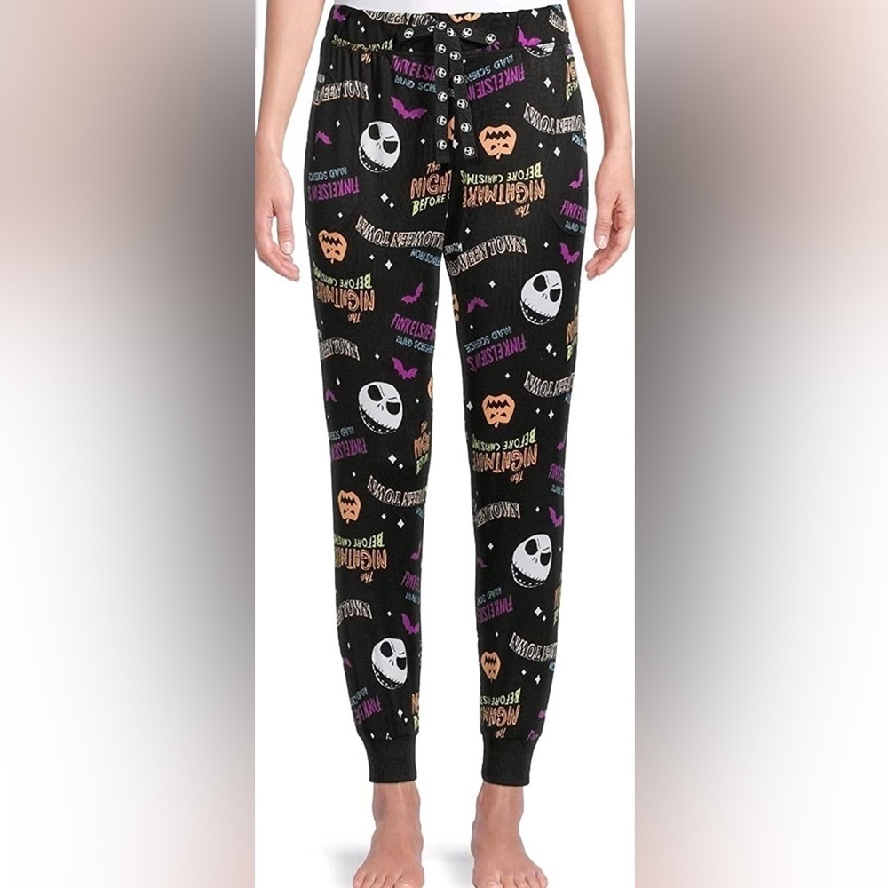 NWT Nightmare Before Christmas Allover Print Black Jogger Sleep Lounge Pants
